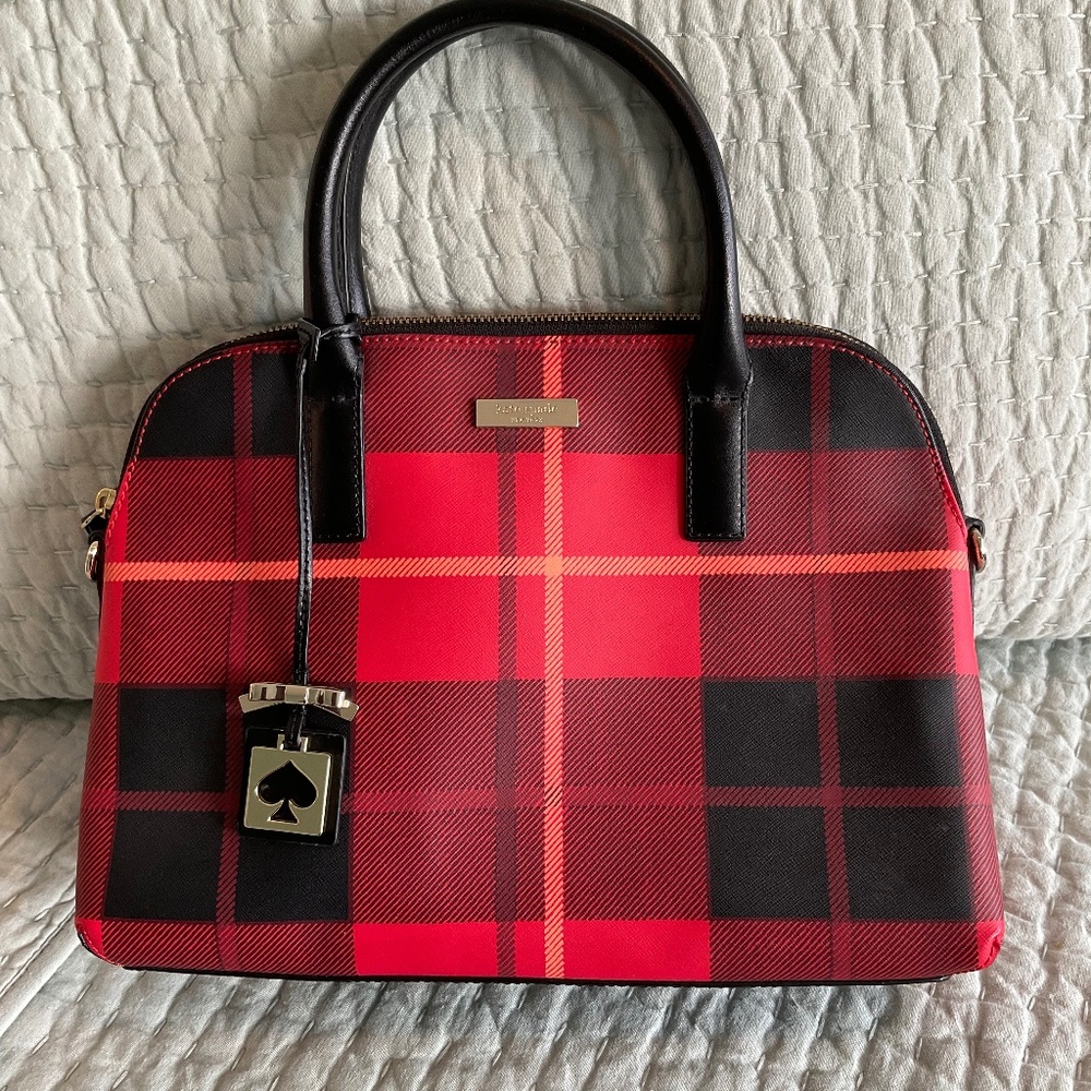 Kate Spade plaid leather handbag